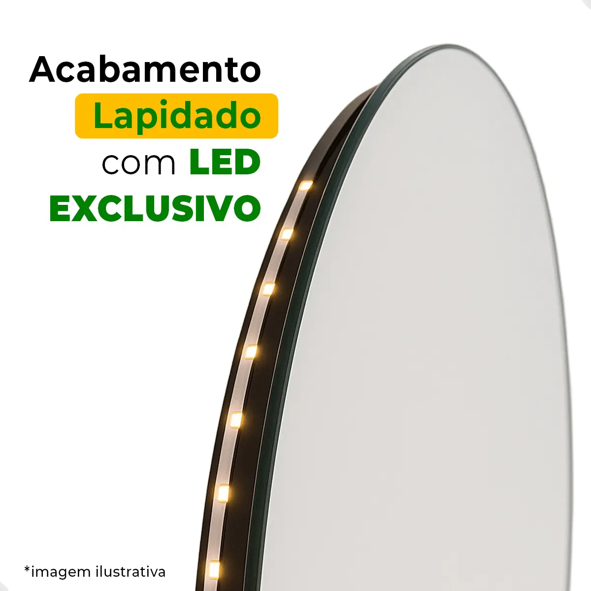 Espelho Orgânico Com Led 150x50 Cm Para Sala Quarto Banheiro Moldura Flame Led Quente-5