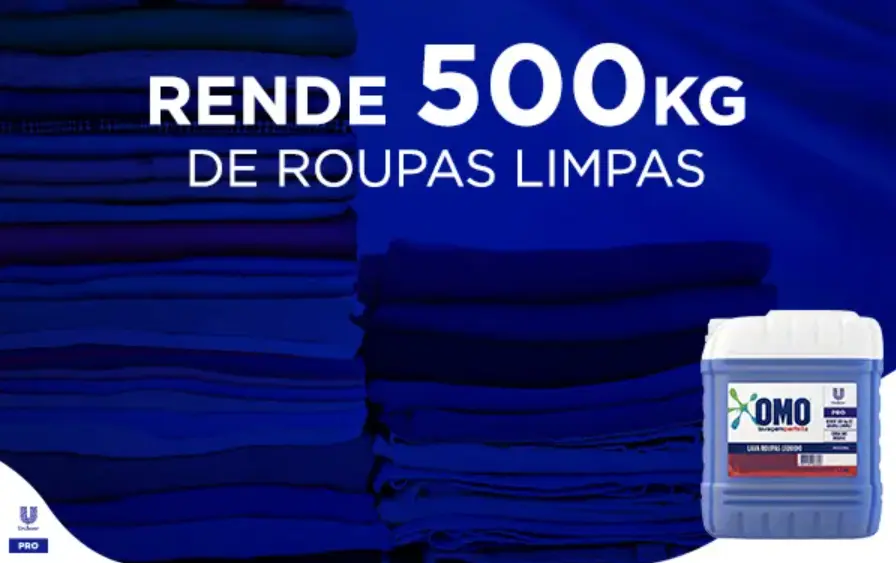 Lava Roupas Líquido Omo Lavanderia Profissional Lavagem 7 L-8