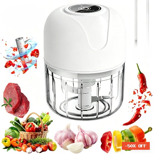 Mini Processador Triturador Sem Fio Elétrico 250ML De Alimentos Para Legumes Alho Gengibre