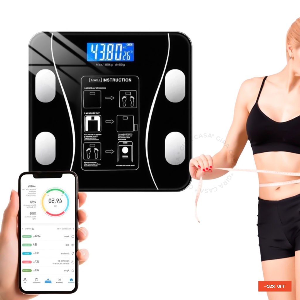 Kit Balança Digital Medidora Corporal Bioimpedância até 180kg OliverHome/Balança de cozinha