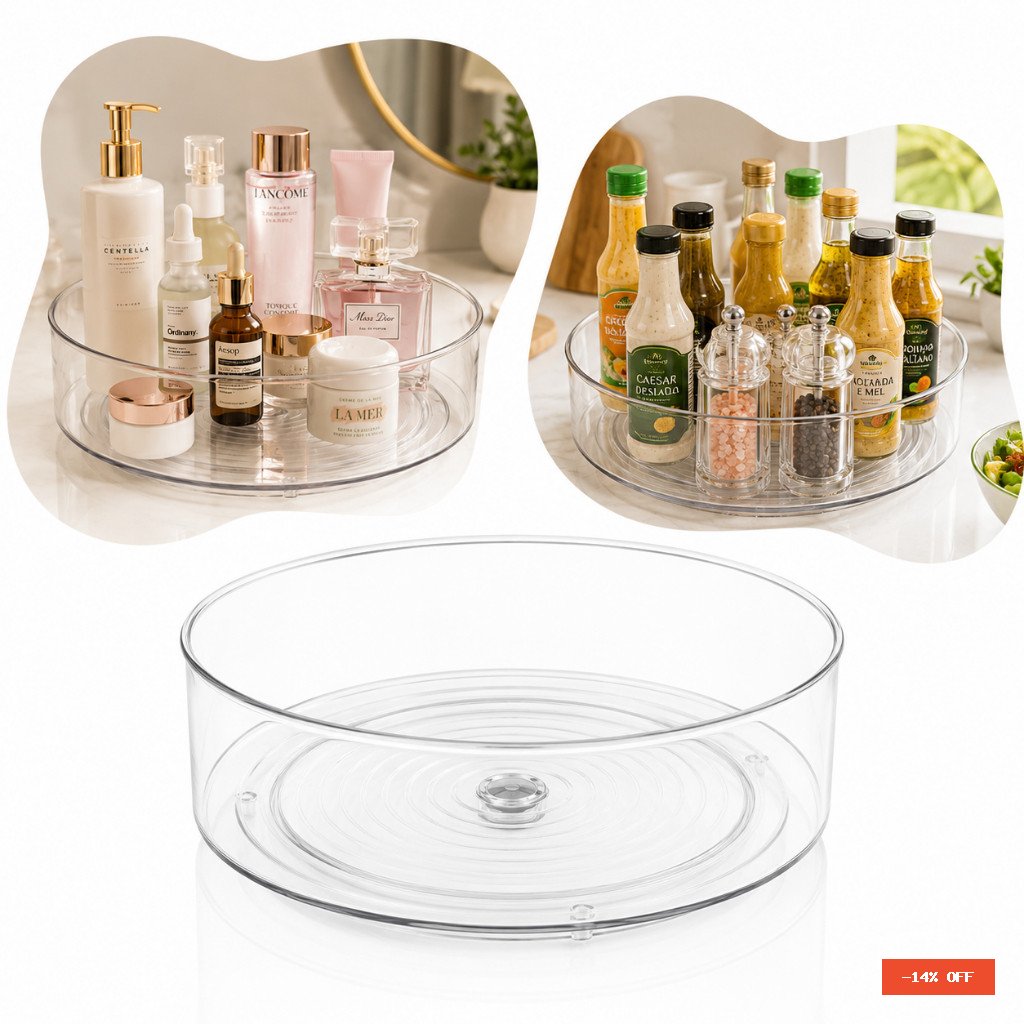 Organizador Giratório 360 Multiuso Para Cozinha Molhos Geladeira Armário Mesa Bar Restaurante Cosméticos Perfume