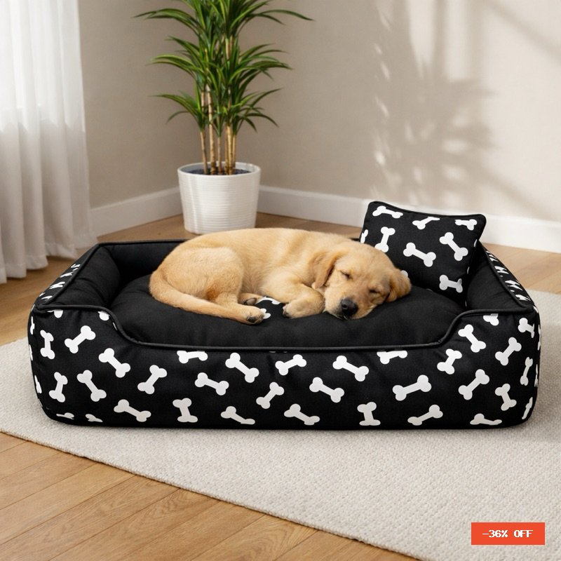 Caminha Cama Pet com Fundo impermeável com Zíper para Cão Gato Grande, Médio e Pequeno